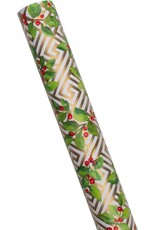 Caspari Gift Wrapping Paper 8ft Roll Holly And Fretwork Caspari Gift Wrapping Paper 8ft Roll Holly And Fretwork