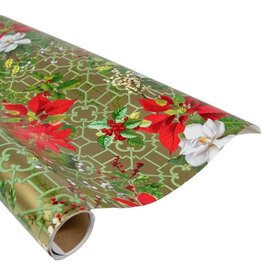 Caspari Christmas Gift Wrapping Paper 8ft Christmas Garden
