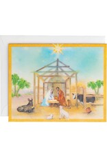 Caspari Boxed Christmas Cards 15pk Peaceful Creche Nativity Caspari Boxed Christmas Cards 15pk Peaceful Creche Nativity