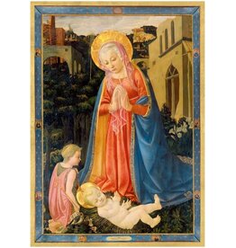 Caspari Boxed Christmas Cards 15pk Madonna And Child w Saint John