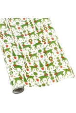 Caspari Christmas Gift Wrapping Paper 8ft Roll Animal Topiaries