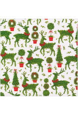 Caspari Christmas Gift Wrapping Paper 8ft Roll Animal Topiaries