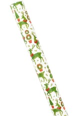 Caspari Christmas Gift Wrapping Paper 8ft Roll Animal Topiaries