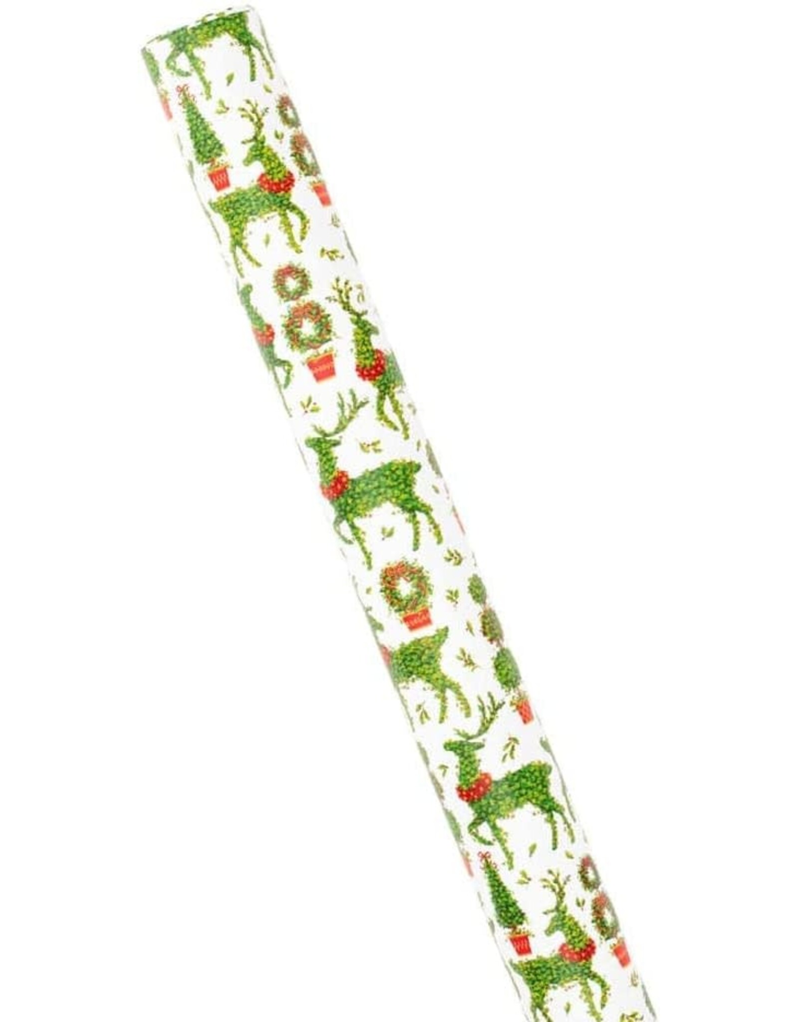 Caspari Christmas Gift Wrapping Paper 8ft Roll Animal Topiaries
