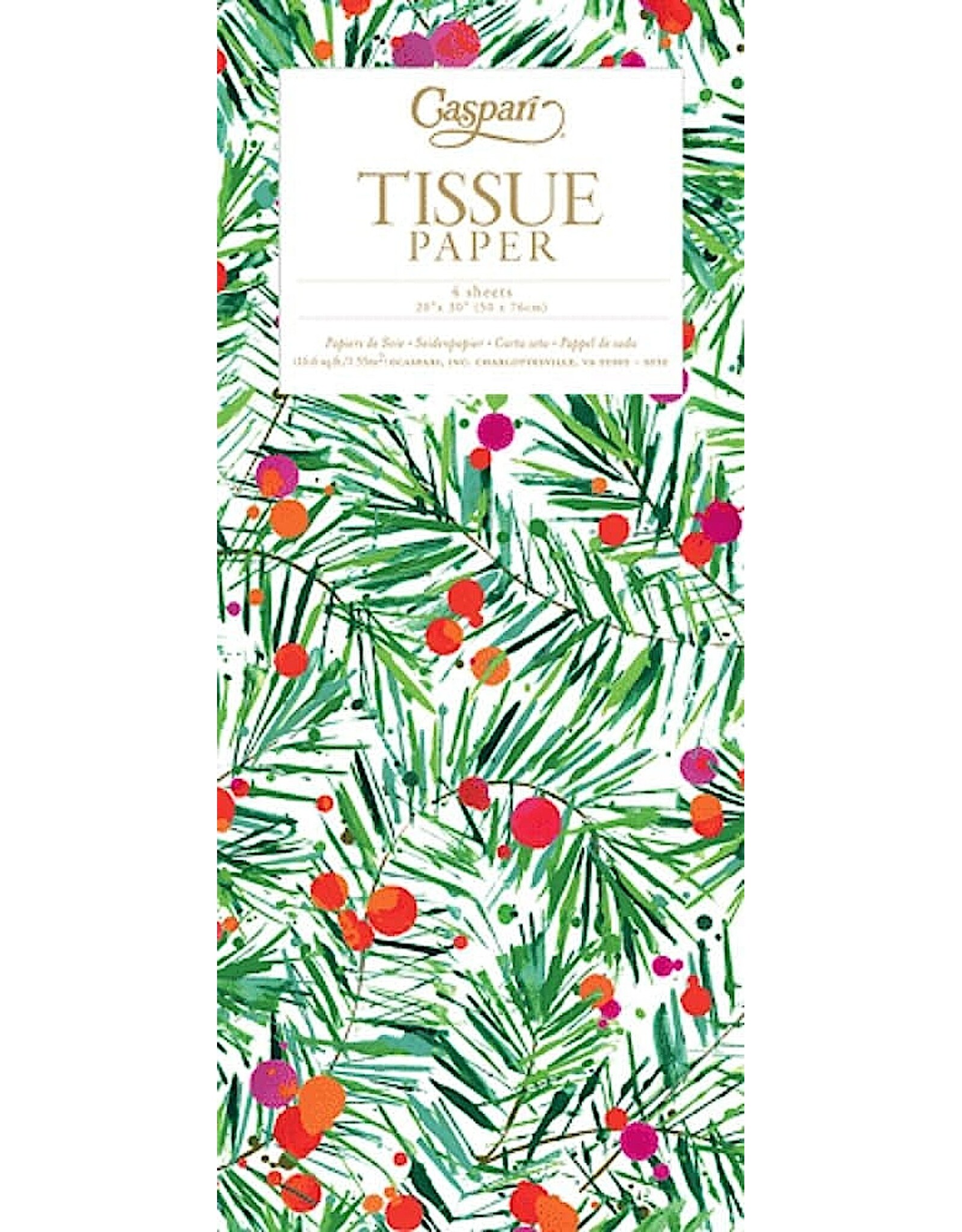 Caspari Gift Tissue Paper 4 Sheets Modern Pine Christmas