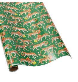 Caspari Christmas Gift Wrapping Paper 8ft Roll Christmas Leopards DG Caspari Christmas Gift Wrapping Paper 8ft Roll Christmas Leopards DG