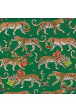 Caspari Christmas Gift Wrapping Paper 8ft Roll Christmas Leopards DG
