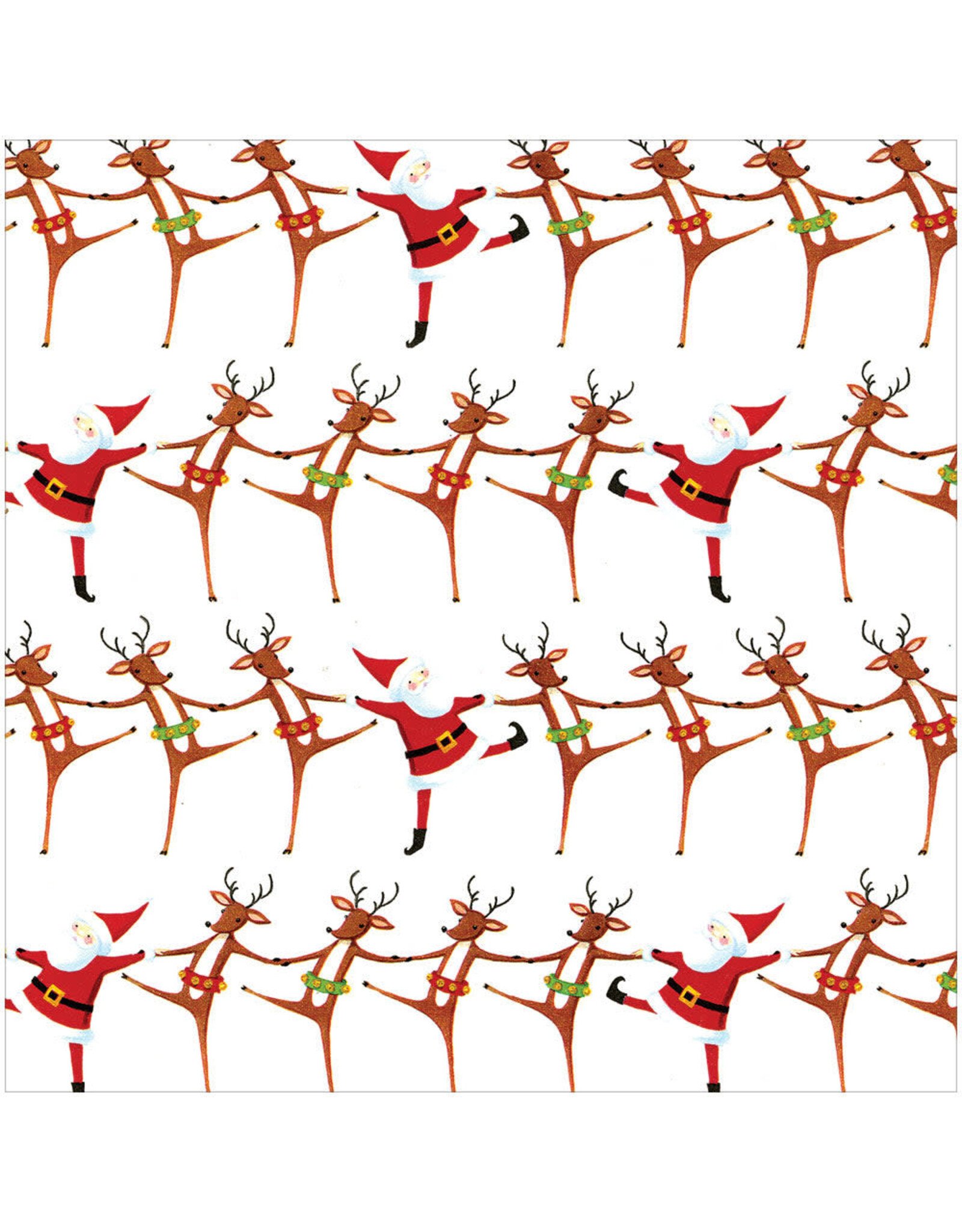 Caspari Christmas Wrapping Paper Roll 8ft Christmas Can Can