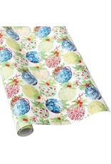 Caspari Christmas Gift Wrapping Paper 8ft Roll Porcelain Ornaments