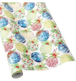 Caspari Christmas Gift Wrapping Paper 8ft Roll Porcelain Ornaments Caspari Christmas Gift Wrapping Paper 8ft Roll Porcelain Ornaments
