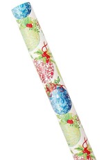 Caspari Christmas Gift Wrapping Paper 8ft Roll Porcelain Ornaments