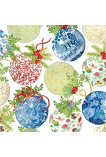 Caspari Christmas Gift Wrapping Paper 8ft Roll Porcelain Ornaments
