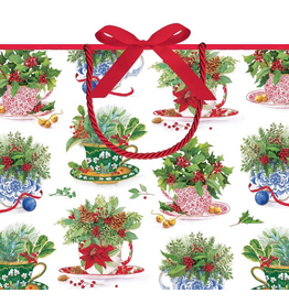 Caspari Christmas Gift Bag Lg 11.75x4.75x10 Christmas Tea Caspari Christmas Gift Bag Lg 11.75x4.75x10 Christmas Tea