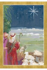 Caspari Boxed Christmas Cards 15pk The Shepherds Field