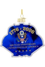 Kurt Adler Patriotic Glass 250th Anniversary U.S. Flag Ornament