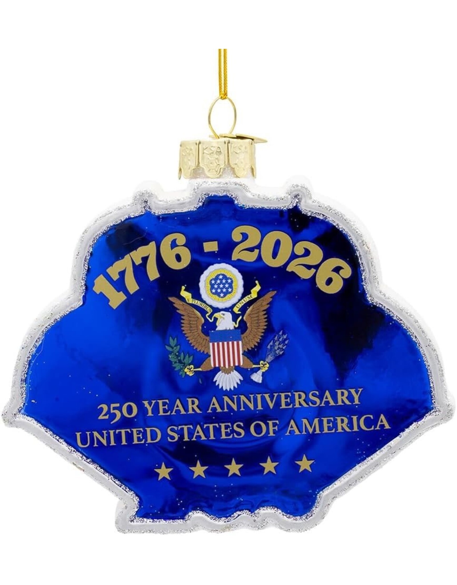 Kurt Adler Patriotic Glass 250th Anniversary U.S. Flag Ornament