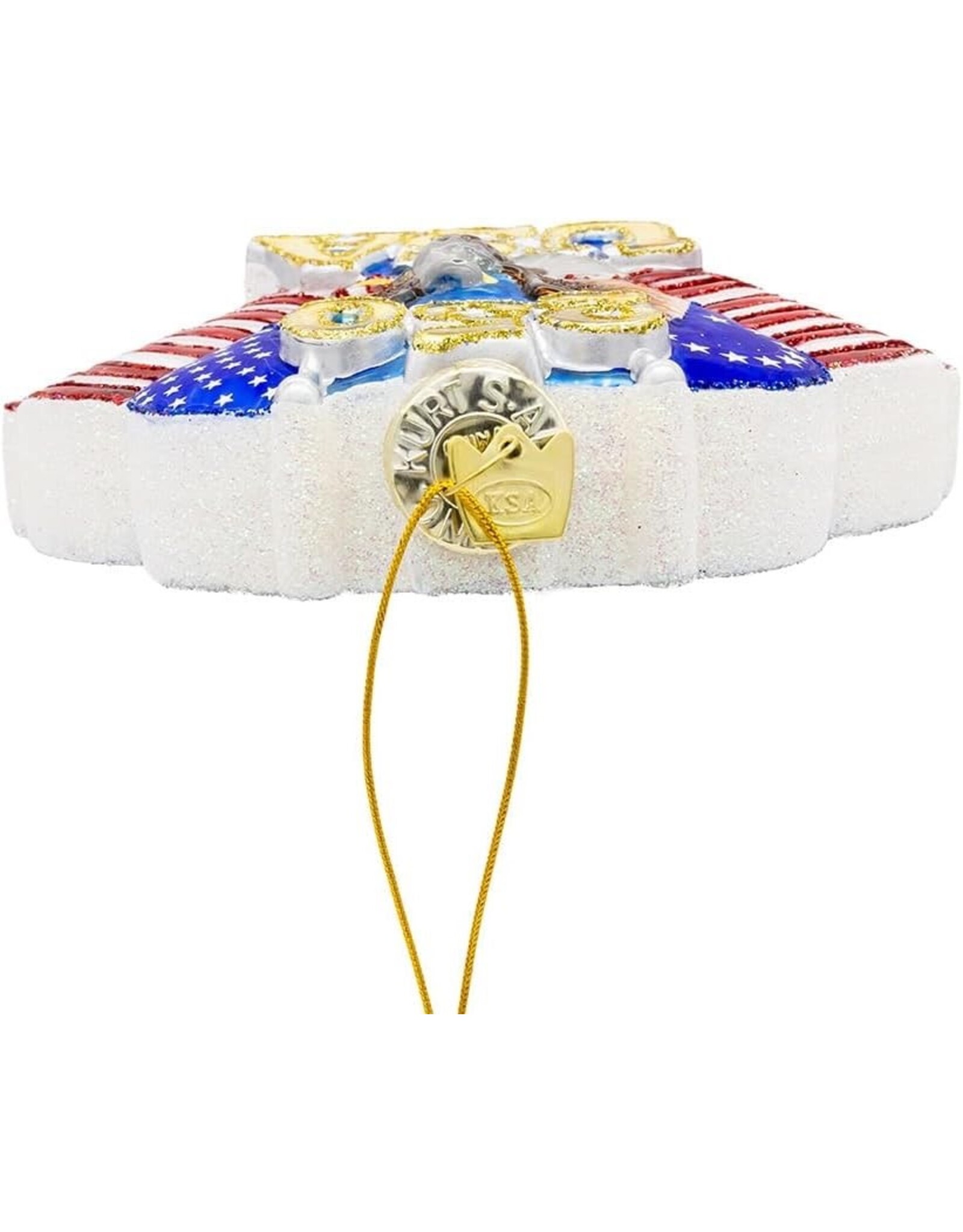 Kurt Adler Patriotic Glass 250th Anniversary U.S. Flag Ornament
