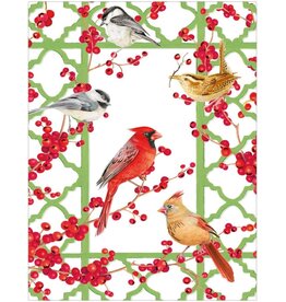 Caspari Boxed Christmas Cards 15pk Winter Birds And Berries Caspari Boxed Christmas Cards 15pk Winter Birds And Berries