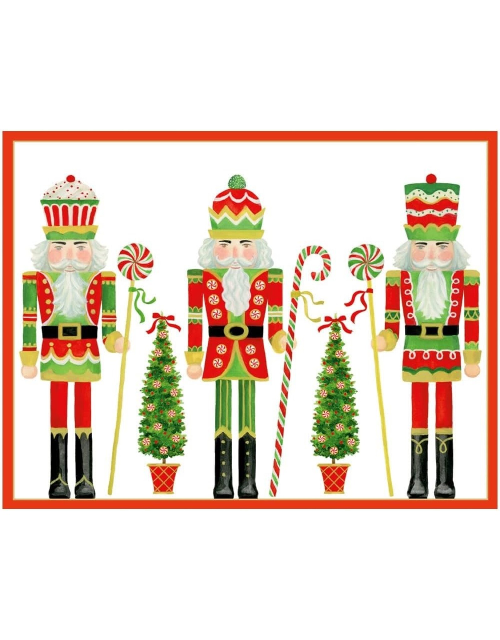 Caspari Boxed Christmas Cards 15pk Row Of Nutcrackers