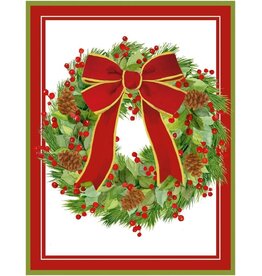 Caspari Boxed Christmas Cards 15pk White Pine And Red Bow Wreath Caspari Boxed Christmas Cards 15pk White Pine And Red Bow Wreath