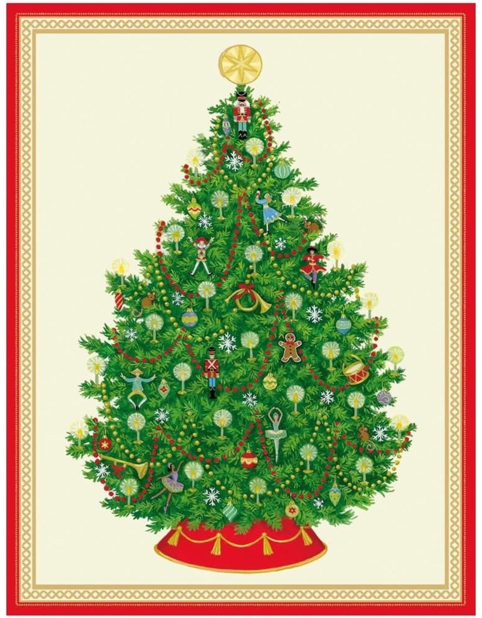 Caspari Boxed Christmas Cards 15pk Nutcracker Ballet Christmas Tree