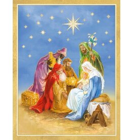 Caspari Boxed Christmas Cards 15pk Holy Family And Three Kings Caspari Boxed Christmas Cards 15pk Holy Family And Three Kings