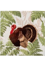 Caspari Thanksgiving Paper Cocktail Napkins 20pk Turkey Among Ferns