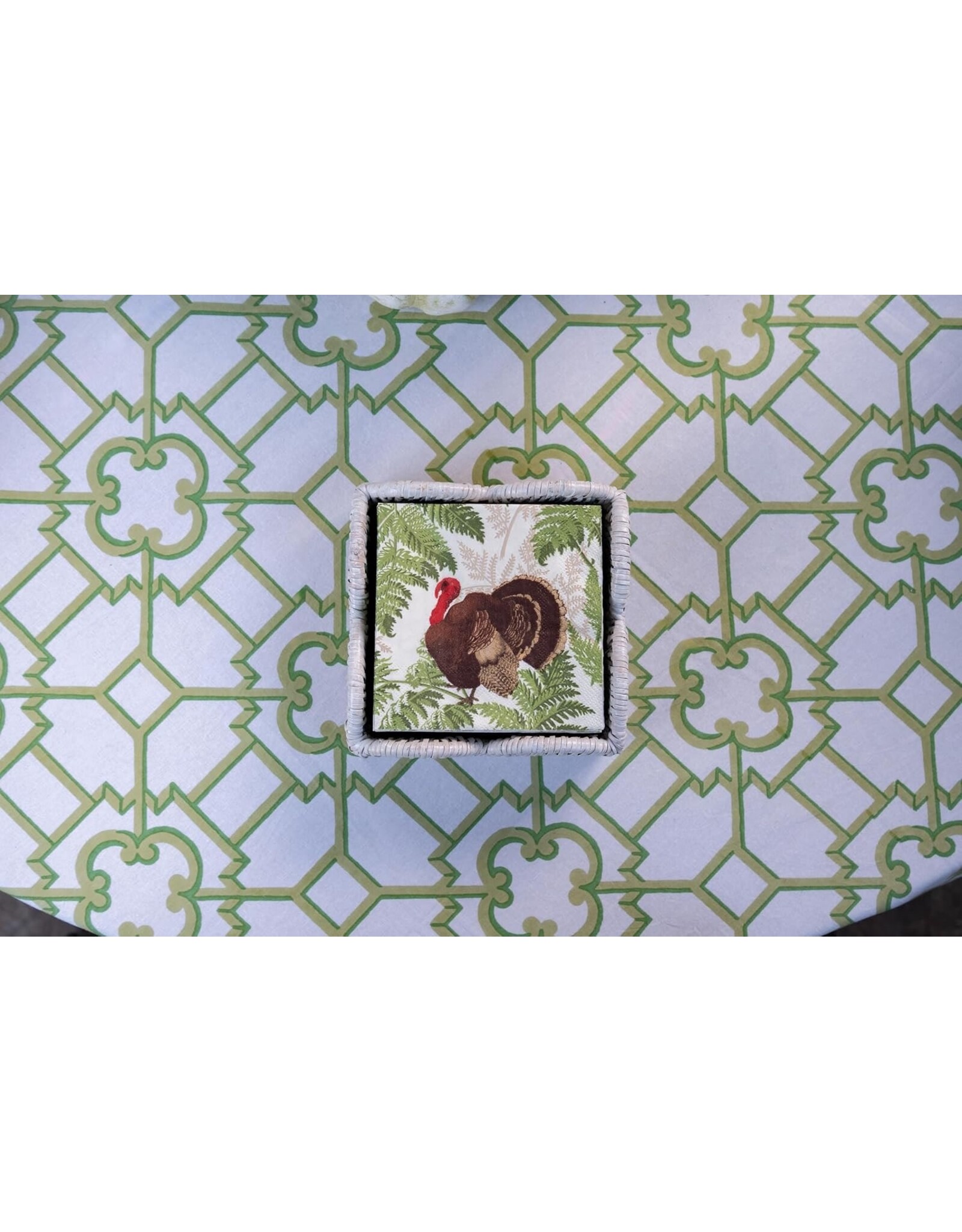 Caspari Thanksgiving Paper Cocktail Napkins 20pk Turkey Among Ferns