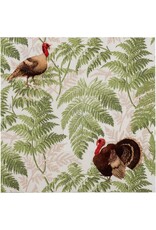 Caspari Thanksgiving Paper Cocktail Napkins 20pk Turkey Among Ferns