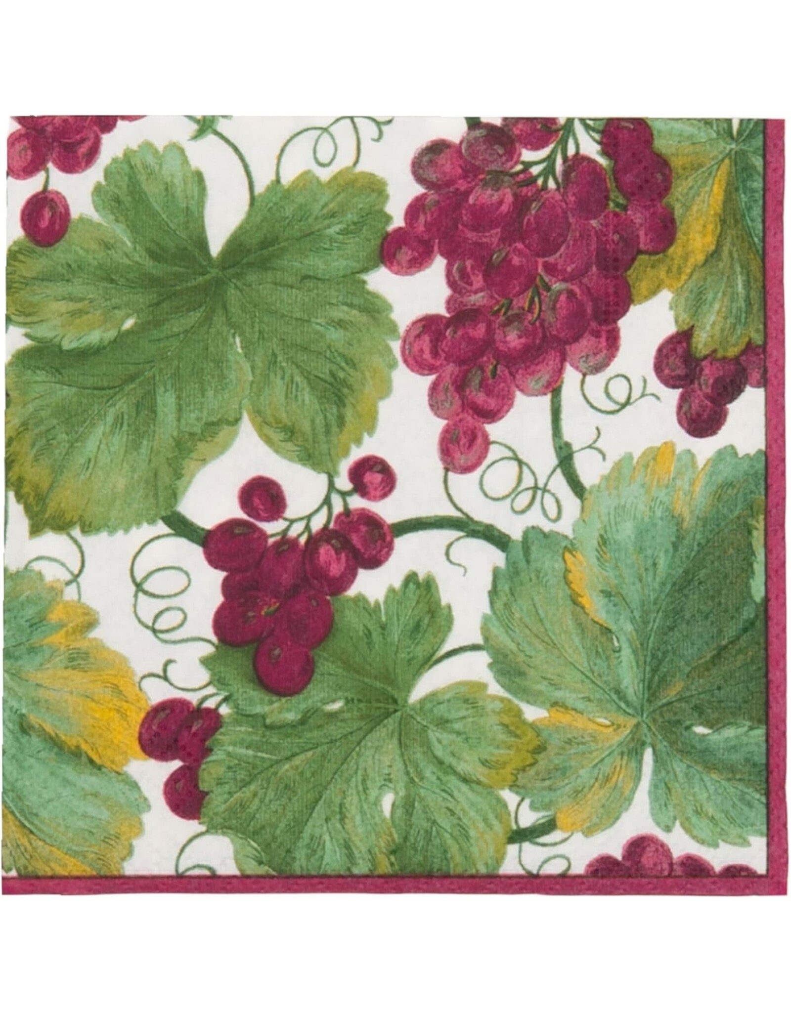 Caspari Paper Cocktail Napkins 20pk Wine Vineyard Grapes