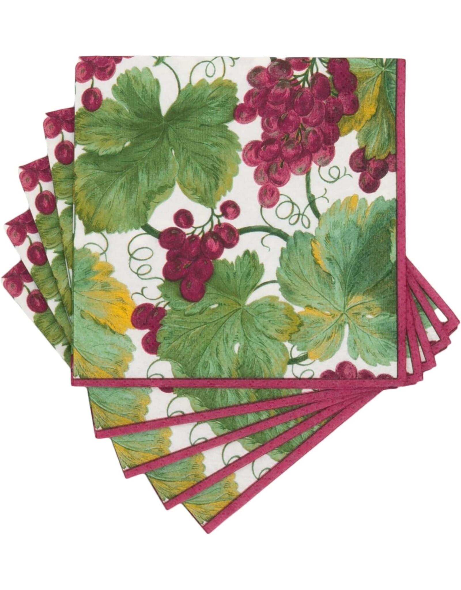 Caspari Paper Cocktail Napkins 20pk Wine Vineyard Grapes