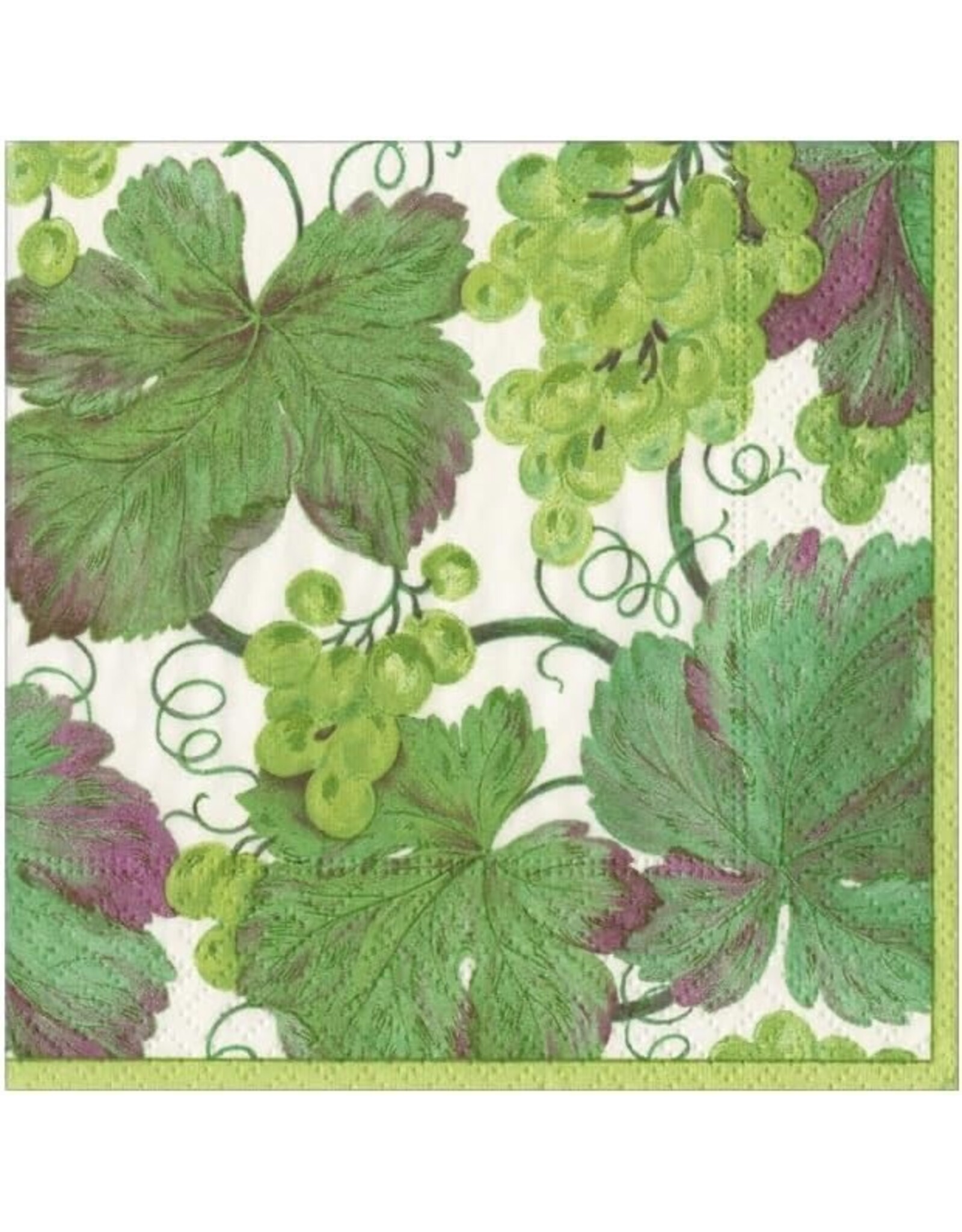 Caspari Paper Cocktail Napkins 20pk Wine Vineyard Grapes Blanc