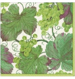 Caspari Paper Cocktail Napkins 20pk Wine Vineyard Grapes Blanc