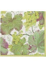 Caspari Paper Cocktail Napkins 20pk Wine Vineyard Grapes Blanc