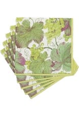 Caspari Paper Cocktail Napkins 20pk Wine Vineyard Grapes Blanc