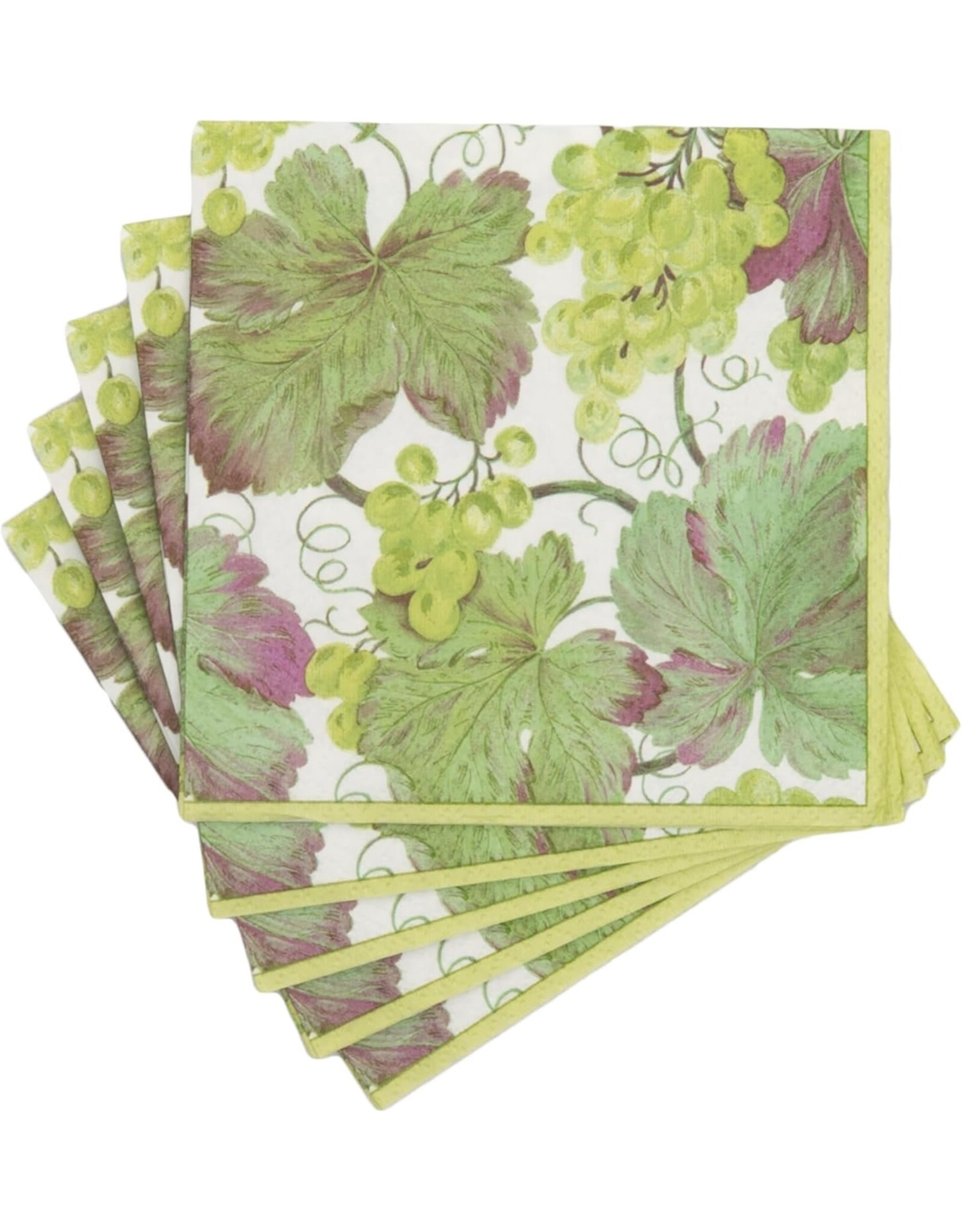 Caspari Paper Cocktail Napkins 20pk Wine Vineyard Grapes Blanc