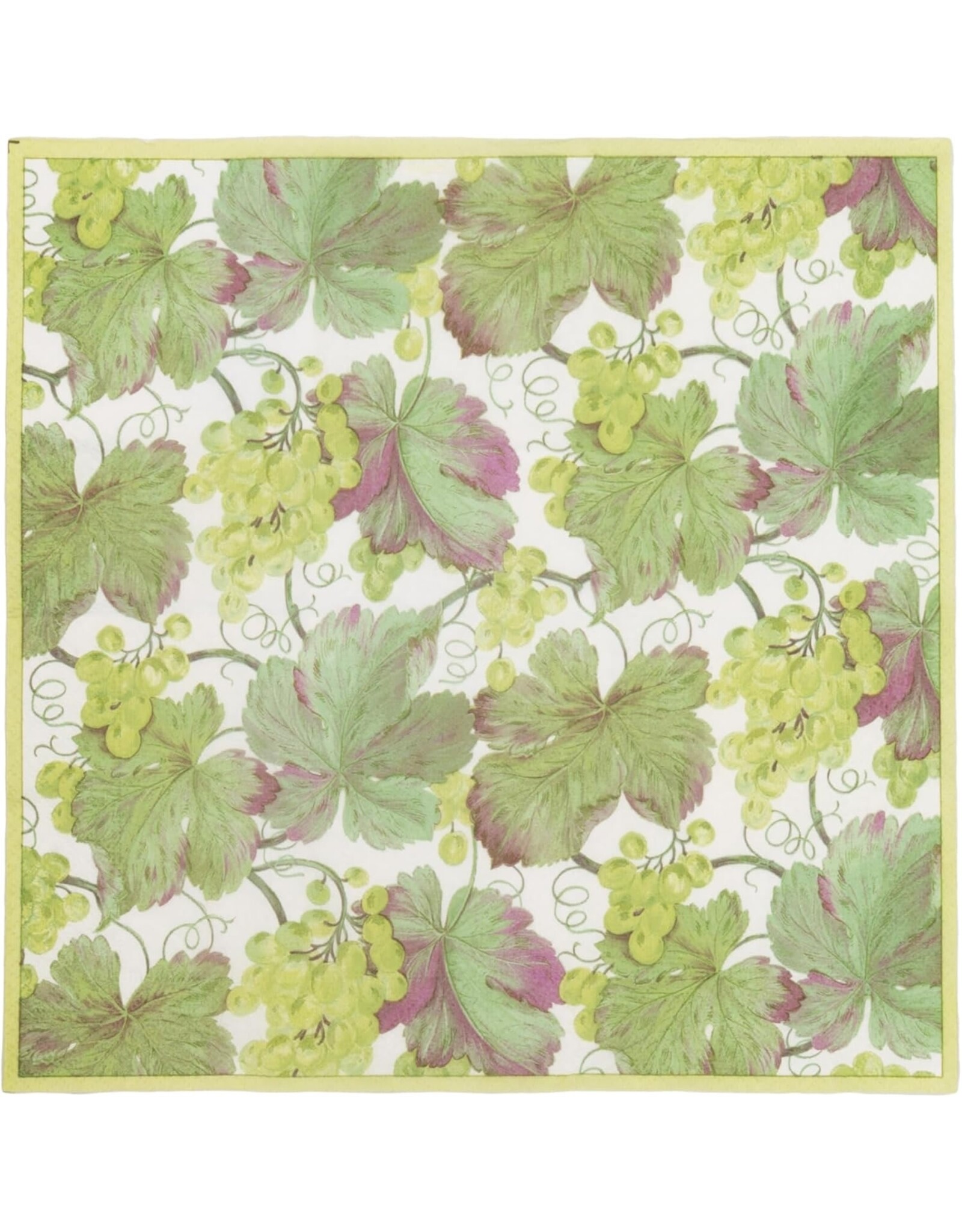 Caspari Paper Cocktail Napkins 20pk Wine Vineyard Grapes Blanc