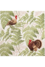 Caspari Thanksgiving Paper Luncheon Napkins 20pk Turkey Among Ferns