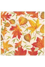 Caspari Fall Thanksgiving Paper Dinner Napkins 20pk Woodland Leaves