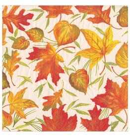 Caspari Fall Thanksgiving Paper Dinner Napkins 20pk Woodland Leaves