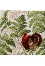 Caspari Thanksgiving Paper Dinner Napkins 20pk Turkey Among Ferns