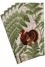 Caspari Thanksgiving Guest Towel Napkins 15pk Turkey Among Ferns