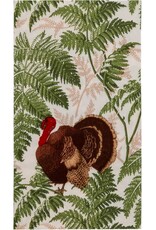 Caspari Thanksgiving Guest Towel Napkins 15pk Turkey Among Ferns