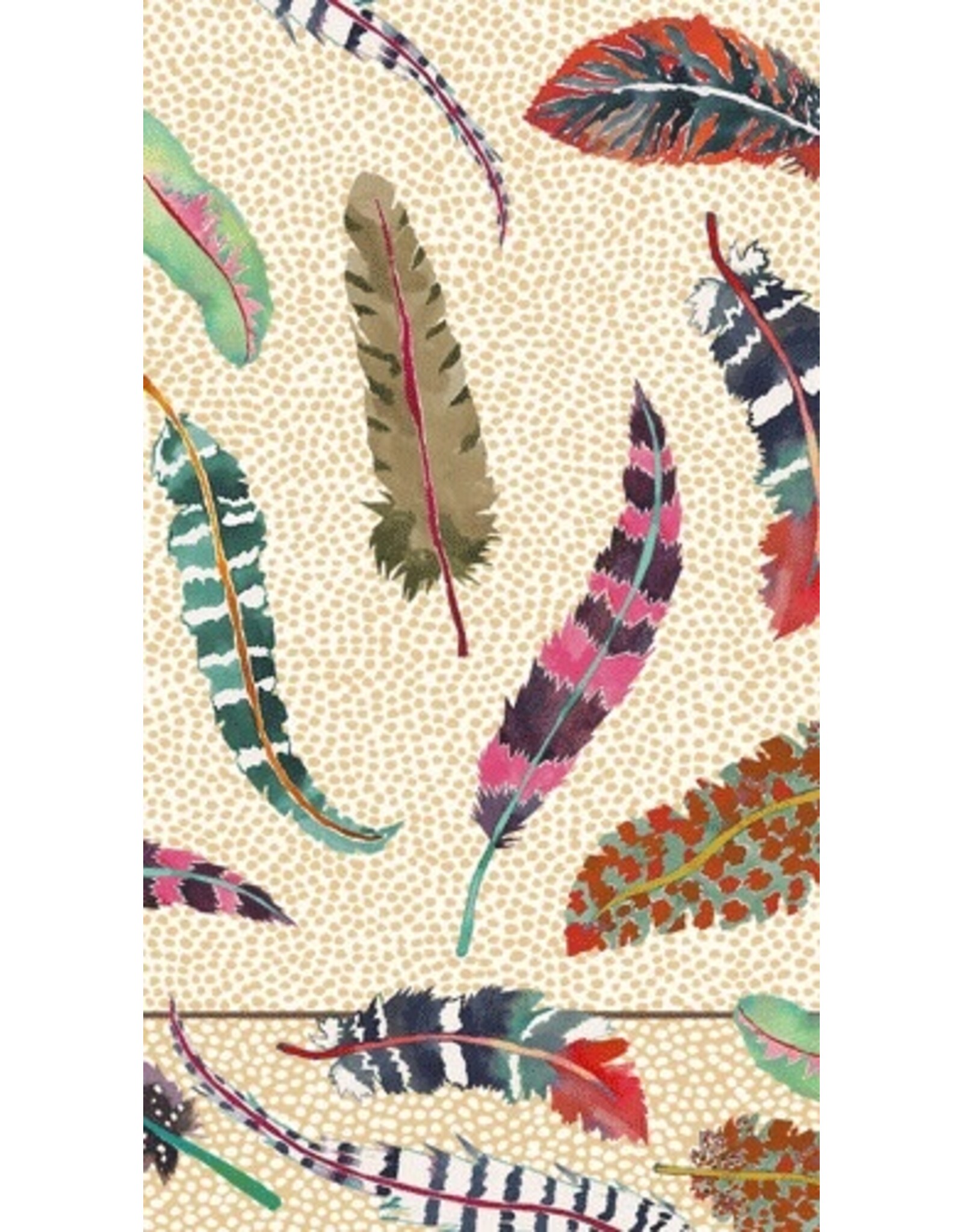 Caspari Thanksgiving Guest Towel Napkins 15pk Plumage Feathers