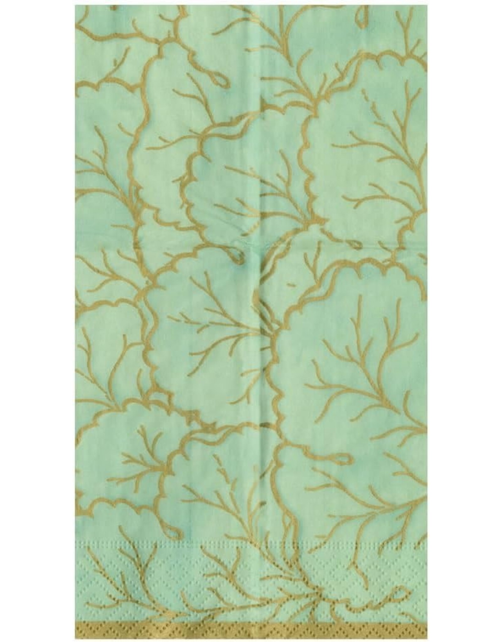 Caspari Paper Guest Towels Napkins 15pk Gilded Majolica Celadon