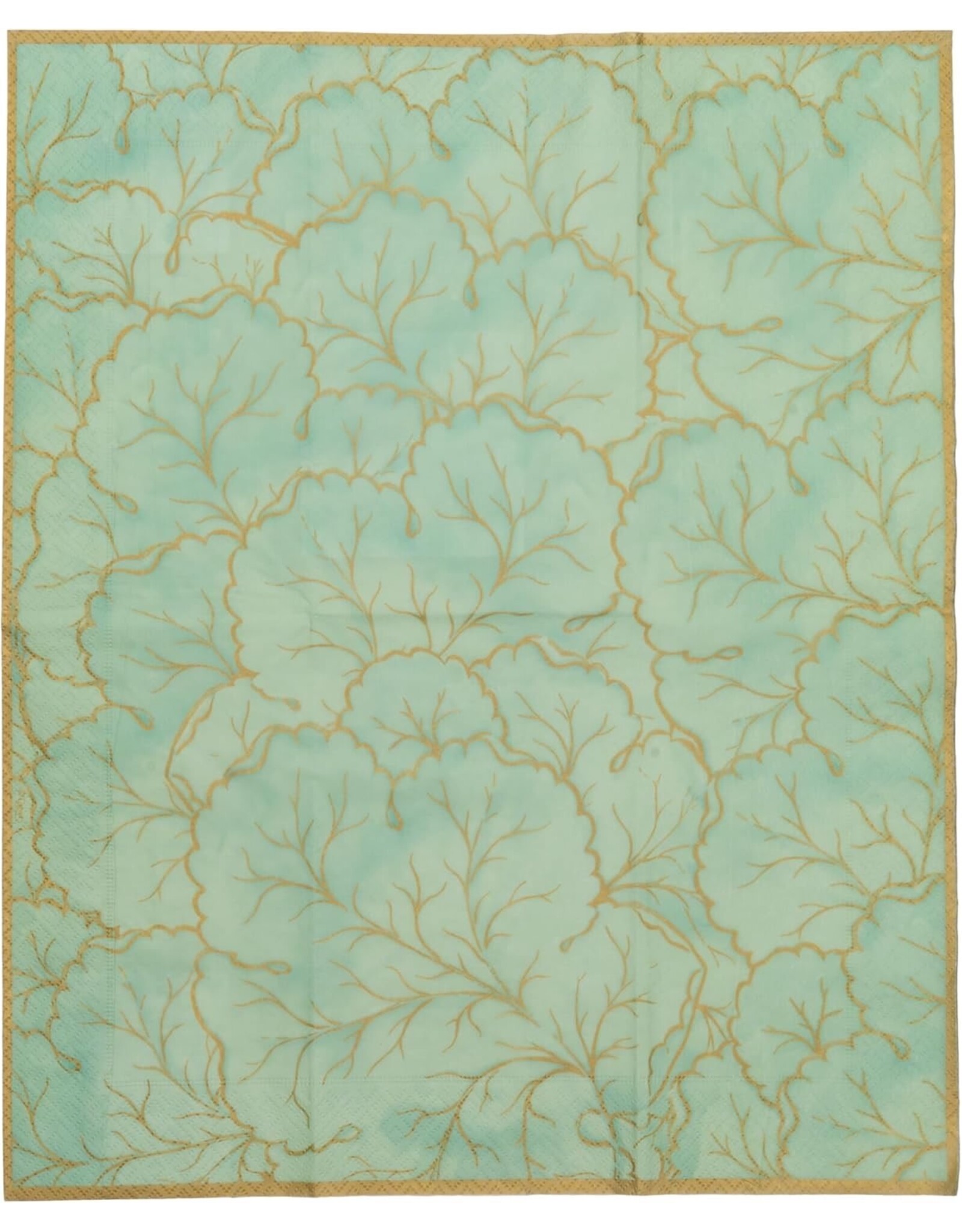 Caspari Paper Guest Towels Napkins 15pk Gilded Majolica Celadon