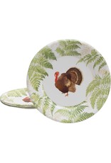 Caspari Thanksgiving Paper Dinner Plates 8pk Turkey Among Ferns