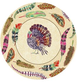 Caspari Thanksgiving Paper Salad Dessert Plates 8pk Plumage