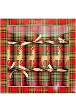 Caspari Celebration Crackers 6pk Reindeer Tartan