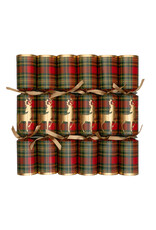 Caspari Celebration Crackers 6pk Reindeer Tartan